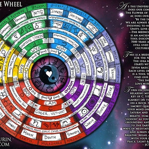 Chakra Healing Chart - Medicine Wheel - 9 x 12 Print - Spirituele Kunstwerk door Jaime Tourin *** GRATIS VERZENDING ***