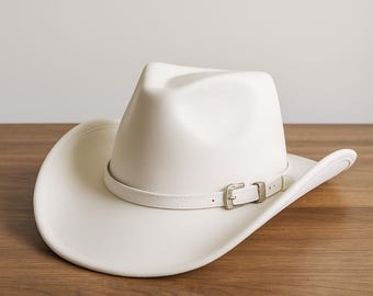 Sombrero vaquero de gamuza suave estilo western – Accesorio de moda unisex de ala ancha para viajes