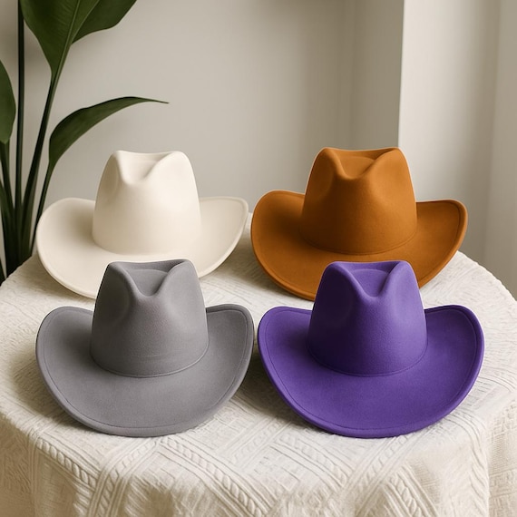 Vegan Felt Cattleman Cowboy Hat | Unisex Western Fedora 