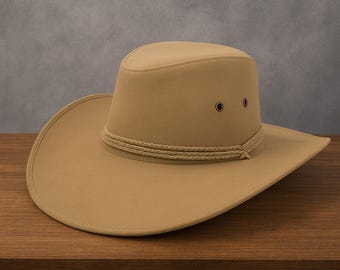 Unisex Faux Leather Cowboy Hat | Western Fedora, Sun Protection