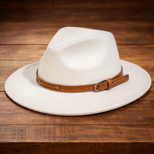 Vintage 100% Wool Felt Wide-Brim Hat with Silver Band and Rose Accent Help me name this custom hat! *Custom order* . . This was  main image 4