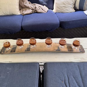 Barrel stave candles and holder