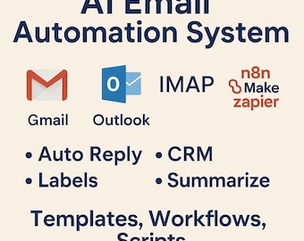 Plantillas de automatización de correo electrónico sin código para startups • Gmail, Hojas de cálculo de Google, WhatsApp, GPT • Flujos de trabajo N8N, correo y herramientas de marketing con IA - Correo