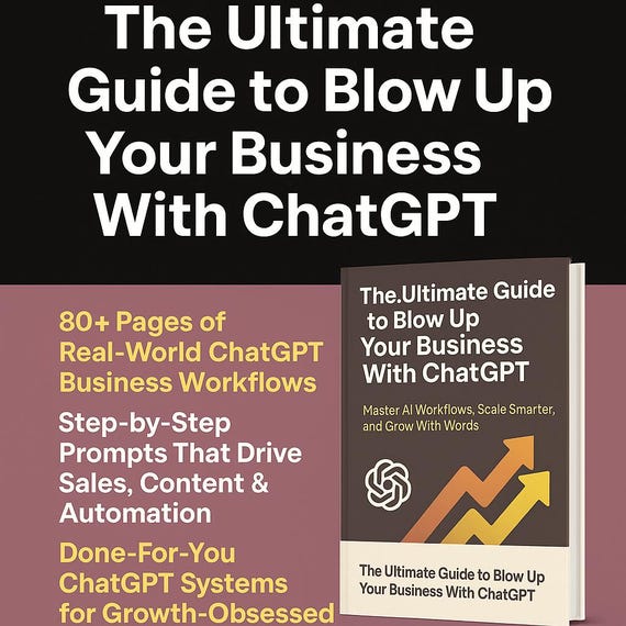 Scale Your Business With ChatGPT 80+ Page AI Automation Guide, Scale With Prompts, ChatBots, Email Templates, Virtual Assistant, Blog Tools