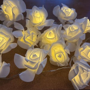 Cream Rose String Lights - 20 LEDS