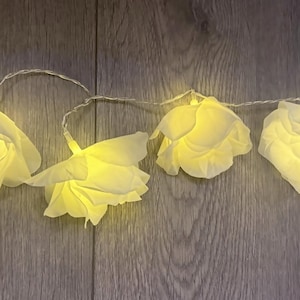 Cream Rose String Lights - 15 LEDS
