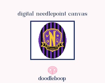 Nevermore Crest | Digital Needlepoint Chart