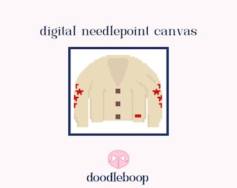 Red Cardigan | Digital Needlepoint Chart