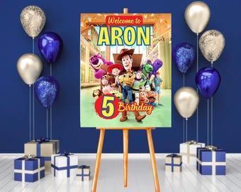 Toy Story Birthday Welcome Board Template: Printable Kids Party Board (PDF)