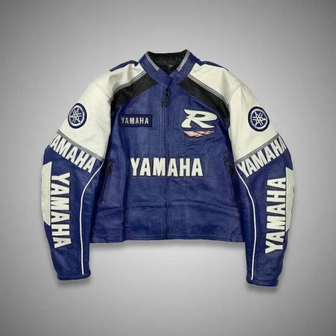 Custom Motogp Racing Leather Jacket Handmade, Vintage Yamaha