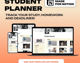 Student Planner Notion Template | Academic Planner for College