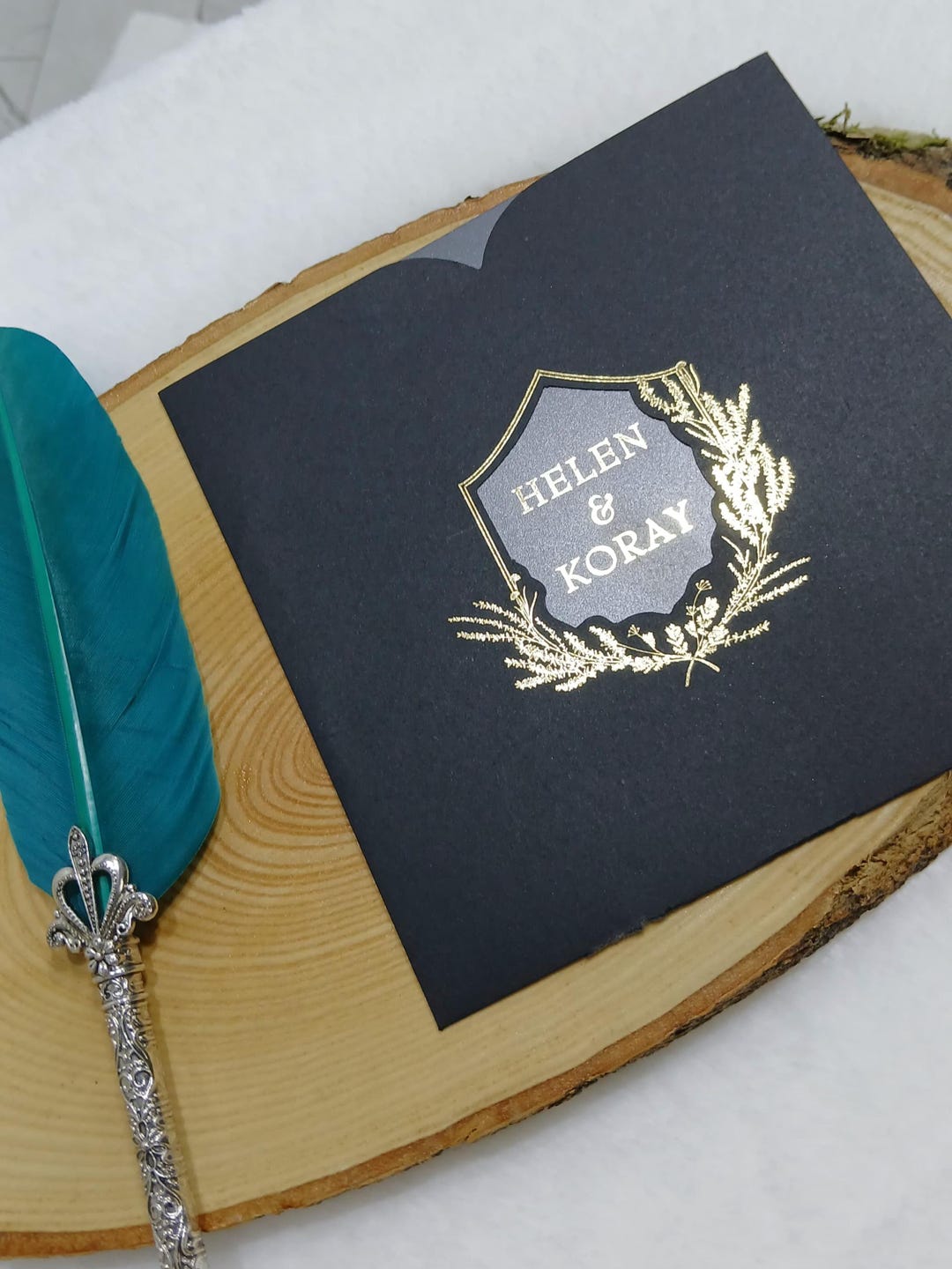 Luxury Custom Black Wedding Invitation With Gold Foil – Elegant ...