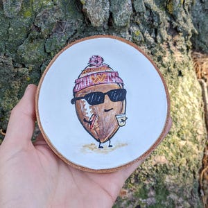 Football Fan Art Washington Commanders Coaster Painted NFL Team Wood Slice, Unique Sports Fan Gift & Home Decor