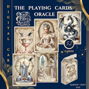Printable Oracle Playing Cards Deck | Fortune Telling Cards Digital Download | DIY Printable Divination Card