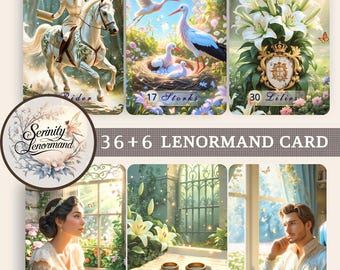 Author Lenormand 36 + 6 Card Deck Lenormand – Handmade Oracle Cards, Bridge Size,  Multilingual Edition