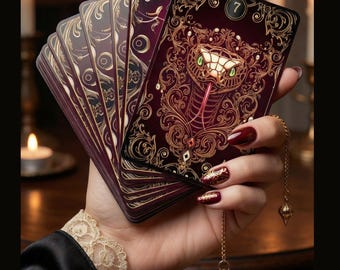 Velvet Gold Lenormand Deck - 36 Custom Oracle Cards for Cartomancy