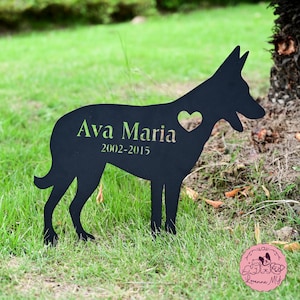 Custom German Shepherd Memorial Stake, Outdoor Metal Garden Decor, Pet Grave Marker, Dog Memorial Sign, Remembrance Gift, Dog Lover Gift
