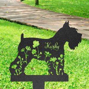 Personalized Mini Schnauzer Memorial Stake, Pet Grave Marker