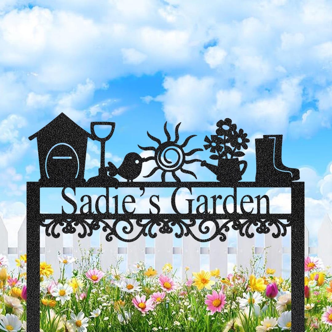 Personalized Metal Garden Sign, Custom Outdoor Decor - Etsy
