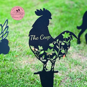 Custom Chicken Memorial Grave Marker, Pet Plaque Burial Stake, Personalized Chicken Coop Sign, Sympathy Gift, Farm Decor, Hen House Decor