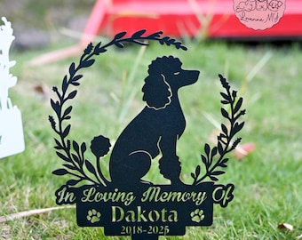Personalized Pet Memorial Garden Stake, Custom Dog Grave Marker, Metal Pet Loss Gift