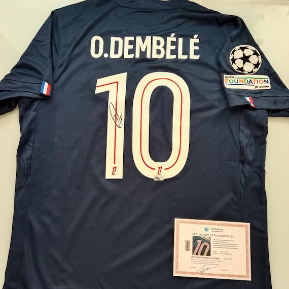 デンベレ サイン入り フランス代表 サッカー ユニフォーム 証明書付き PSG Ousmane Dembele Signed Autographed Paris Saint-germain 2026 Jersey