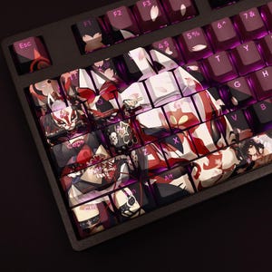 Blue Archive Wakamo Keycap Set: 108-Key PBT Anime Backlit