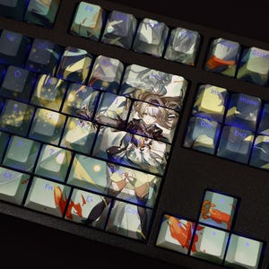 Honkai Star Rail Firefly Keycap Set: Backlit PBT Anime Gaming Keycaps