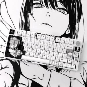Flower Makima Anime Keycap Set: PBT Dye-Sub - Cherry MX Compatible
