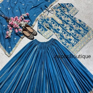 Nuevo diseñador: Salwar Kameez de boda con dupatta y trabajo de secuencia pesada para mujer, traje sharara, top palazzo, traje étnico indio, traje pakistaní.