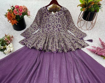 Embroidered Silk Lehenga Set: Indian Wedding Wear