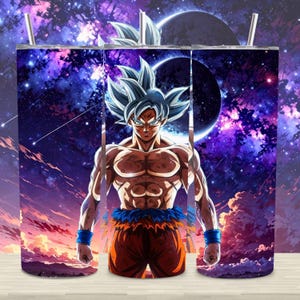 Dragon Ball Z Tumbler Wrap PNG: Goku Anime Sublimation Design (Digital Download)