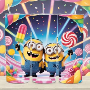 Vaso de los Minions PNG Wrap: Diseño de sublimación de dibujos animados de 20 oz (Descarga digital)