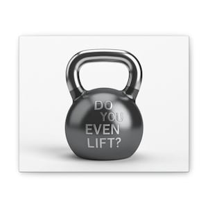 Kettlebell Canvas Art, Motivational Wall Decor, Fitness Gift, Gym Decor, Home Gym Wall Art, Workout Motivation