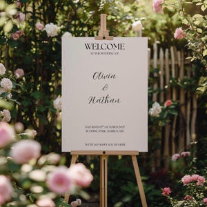 Minimalist Wedding Welcome Sign – Editable Canva Template