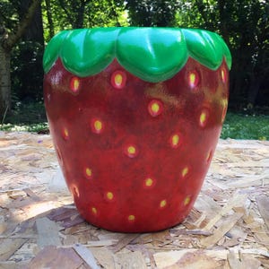 Hand Painted Acrylic Strawberry Pot