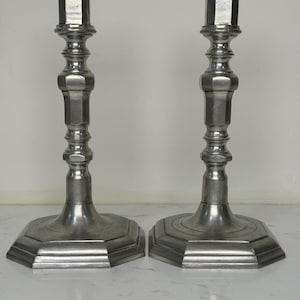 Antique Pewter Candlestick Holders