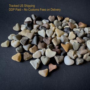 Small Heart Shaped Rocks Bulk (1/2''–1”), 15–35 pcs Genuine Natural Stones for Crafts & Decor, USA Shipping