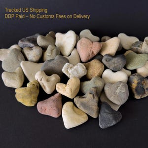 Large Heart Shaped Rocks Bulk (1/2”- 2''), 5–15 pcs Genuine Natural Stones for Crafts & Decor, USA Shipping