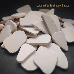 Large White Sea Pottery Shards Bulk – Genuine Ceramic Beach Pieces for Mosaic Art, Wedding Decor & Coastal Crafts