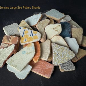Grote zeeaardewerkscherven bulk – Echte keramische strandstukken voor mozaïekkunst, bruiloftdecor en kustambachten