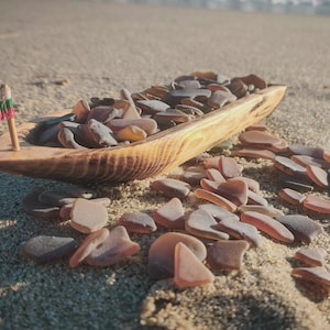 Genuine Brown Honey Amber Sea Glass: Bulk Lot 100-300 Pieces, 2/5&quot; - 1&quot; for Crafts