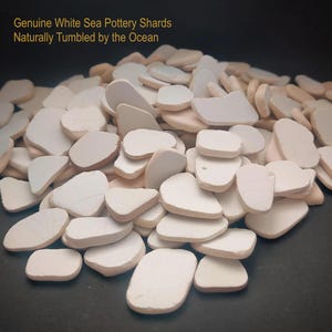 White Sea Pottery Shards Bulk – Genuine Beach Pottery Pieces for Mosaic Art, Jewelry Making & Coastal Decor