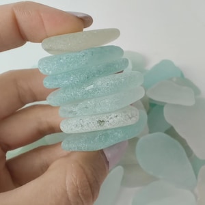 Genuine Large Thick Sea Glass Bulk Lot 20-50 Pieces, 1&#39;&#39;-1.5&#39;&#39;, Smooth Jewelry Grade Sea Glass