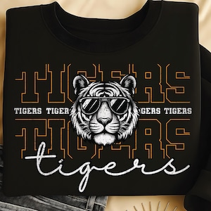 Tigers Mascot Face PNG: School Spirit Sublimation Design (DM for Custom)