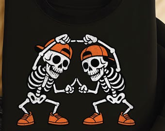 Dancing Skeletons PNG | Spooky Season Graphic | Instant Download