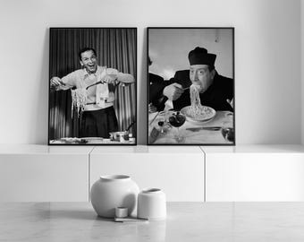 Frank Sinatra Spaghetti Print, Vintage Kitchen Cafe Decor (Digital Download)