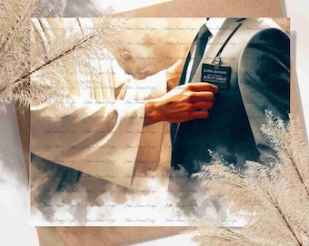 LDS Missionary Art Print: Jesus Christ & Elder Missionary, Farewell or Homecoming Gift