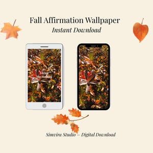 Fall Affirmation Wallpaper – I Trust the Turning | Autumn Phone Background | Digital Lock Screen