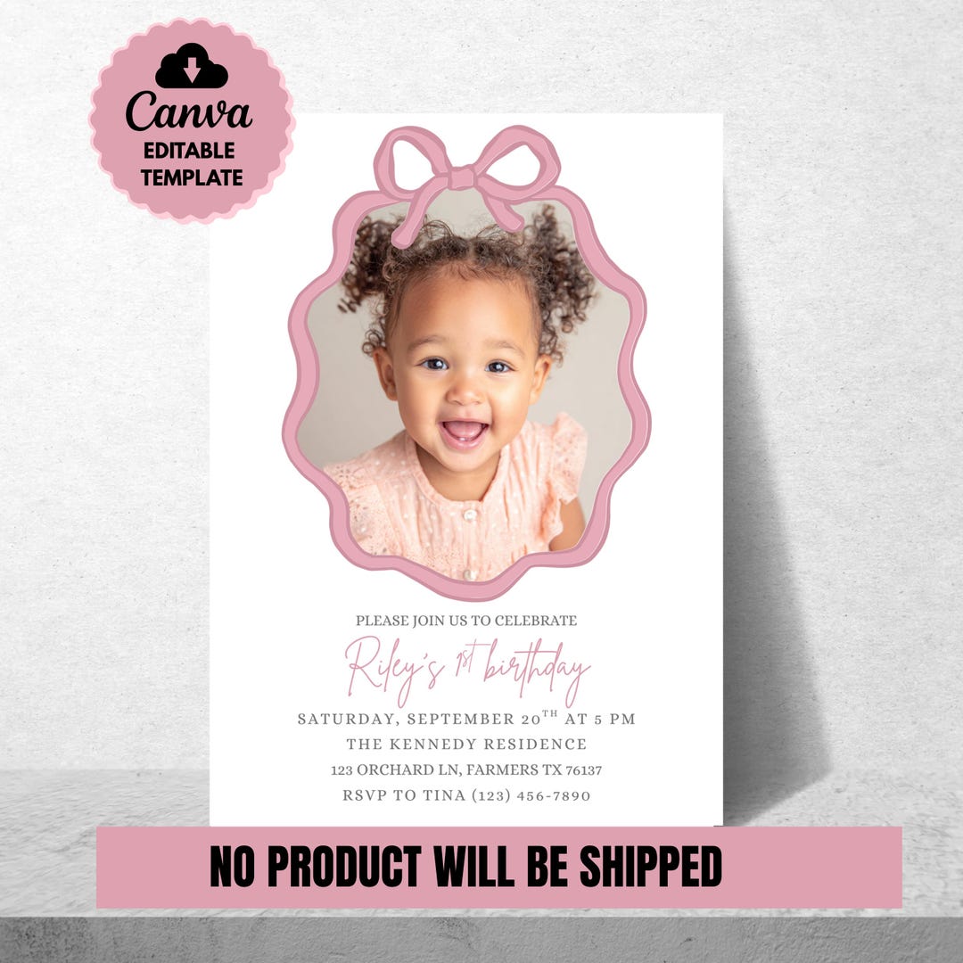 Personalized Birthday Invite Photo Birthday Invitation Custom Picture ...